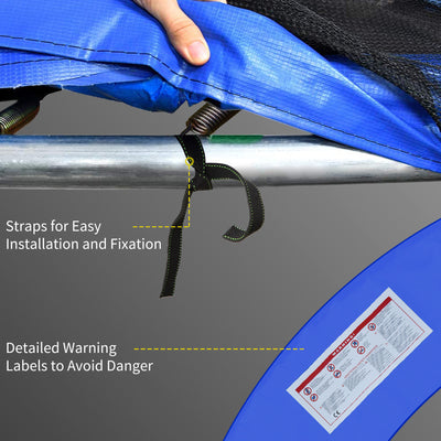 HOMCOM 12FT Replacement Trampoline Pad Thick Foam Safety Φ366cm Spring Cover Bounce Padding - Multi Coloured 
