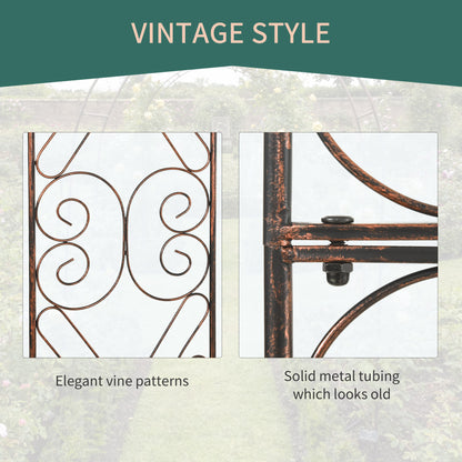 Outsunny Metal Garden Arch Trellis, Decorative Arbour Archway for Walkway Path Ceremony Wedding Party, 120 x 30 x 226cm 