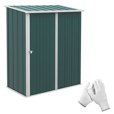 Outsunny 5.3 x 3.1ft Corrugated Steel Garden Shed - Green 