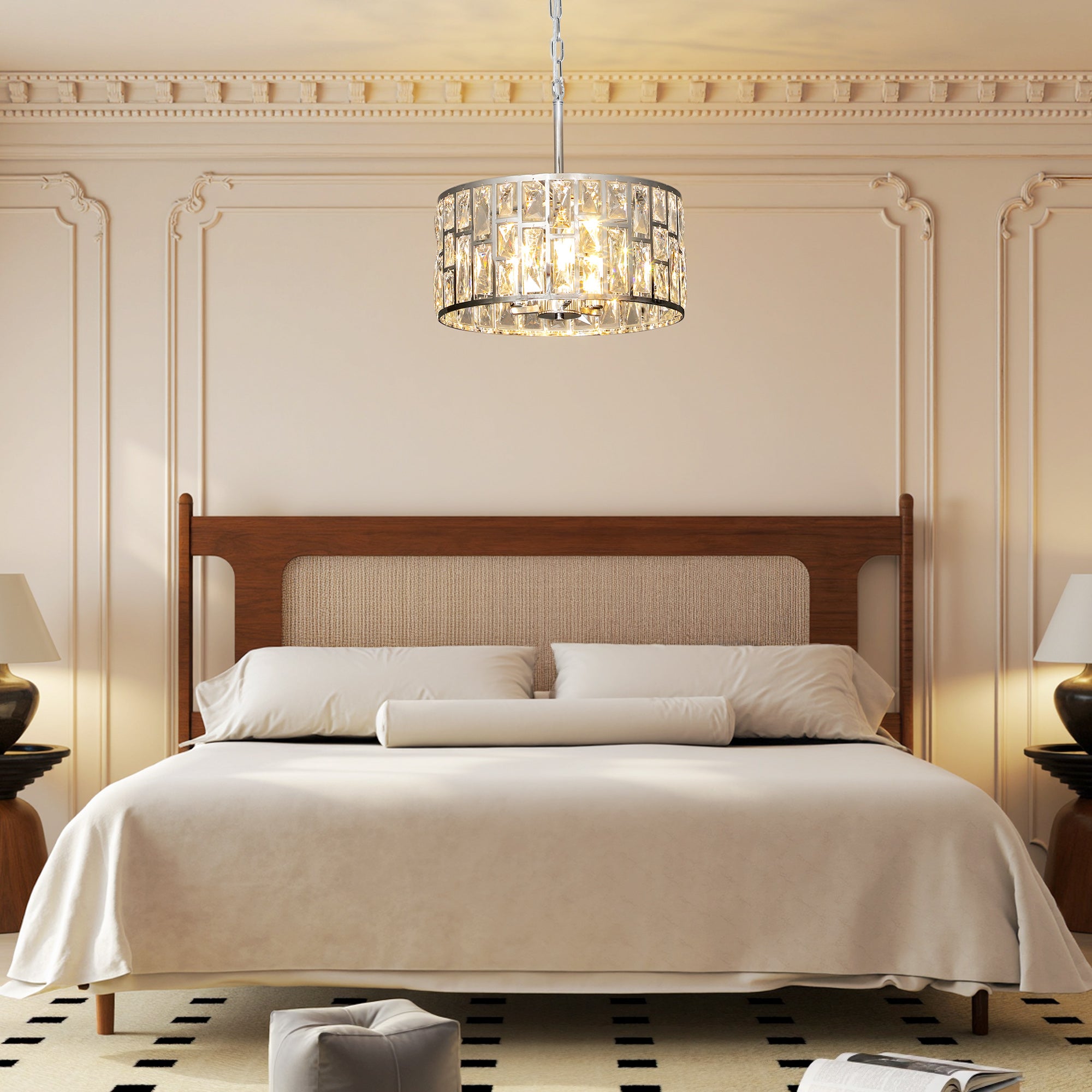 HOMCOM 72 Glass Crystallite Chandelier - Silver-Tone 