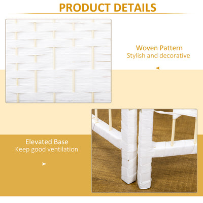 HOMCOM 4 Panel Folding Room Divider, Privacy Screen, Freestanding Paravent Partition Separator for Living Room, Bedroom and Office, 160 x 170cm, White 