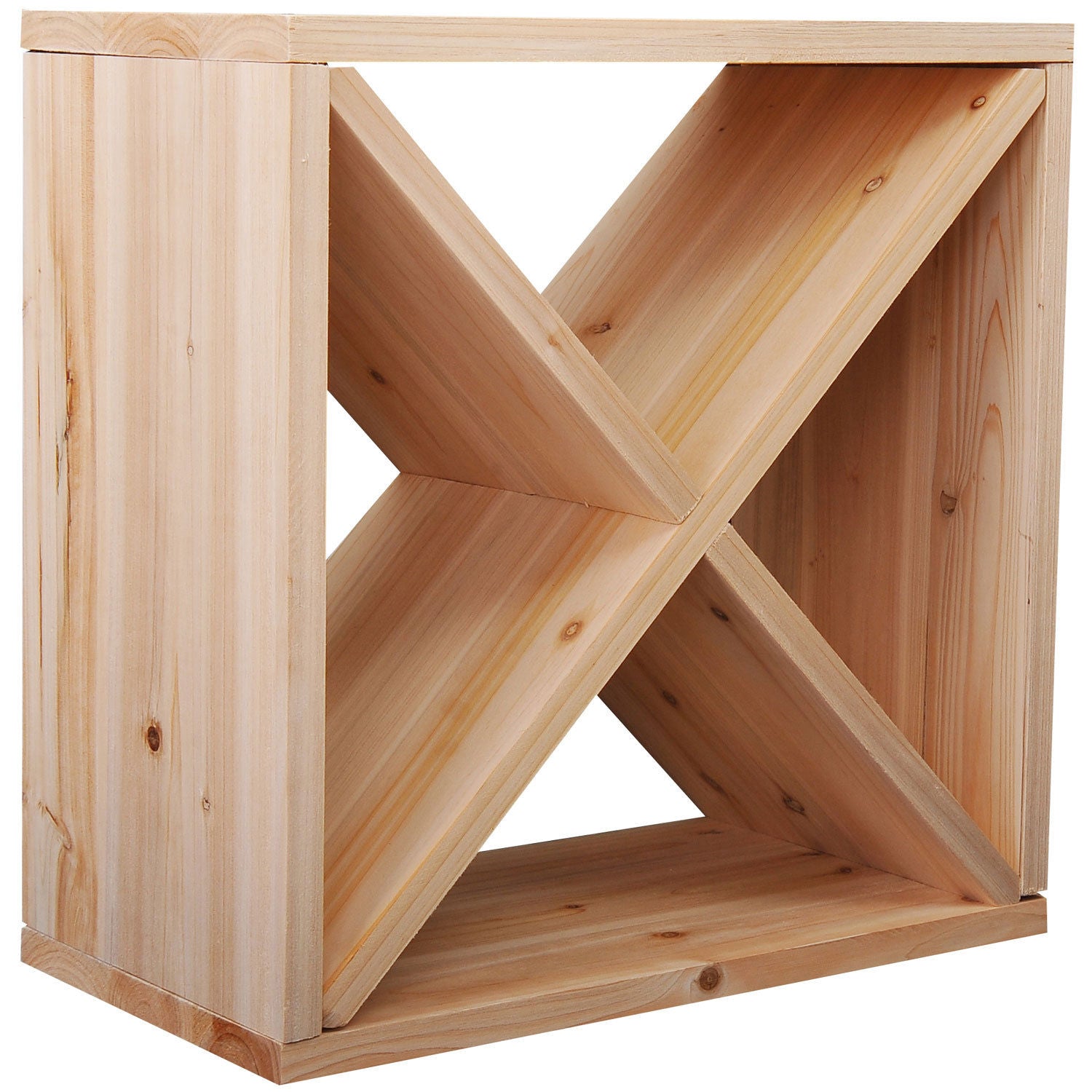 HOMCOM Wooden Wine Rack for 24 Bottle Square Tabletop Storage Holder Stand 
