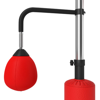 HOMCOM 3-in-1 Boxing Punching Bag, Freestanding with 2 Speed Bals, 360\'c2\'b0 Reflex Bar, 160-230cm Adjustable Height, Red 