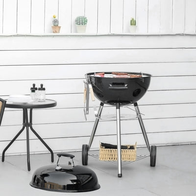 Outsunny Portable Kettle Charcoal Grill - Black 