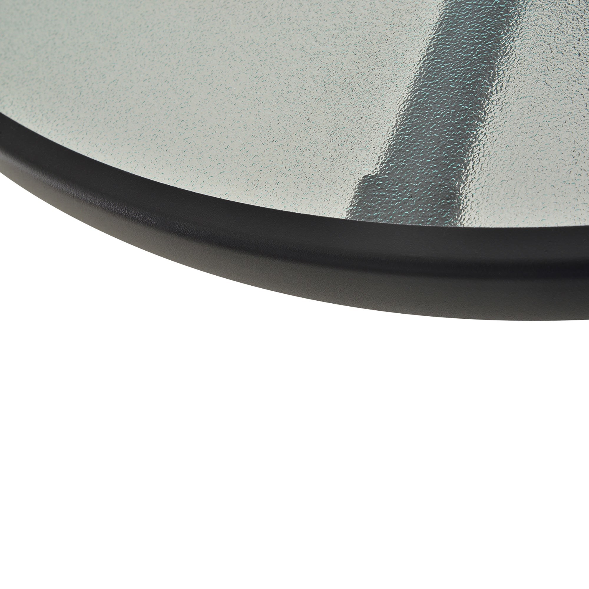 Outsunny Bistro Table Outdoor Round Dining Coffee Table with Parasol Hole, Tempered Glass Top Side Table Patio Garden - 80cm Diameter 