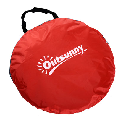 Outsunny Pop-up Portable Beach Tent-Red 