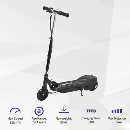 HOMCOM Folding Kids Electric Scooter Ride on Toy, Age 7-14-Black 