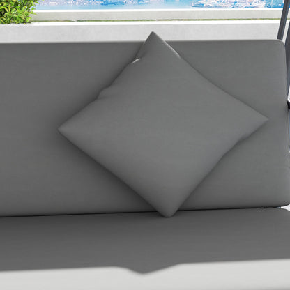 Outsunny Outdoor 2-in-1 Swing Chair Lounger 3 Seater Garden Swing Seat Bed Convertible Tilt Canopy W/ Cushion, Light Grey 