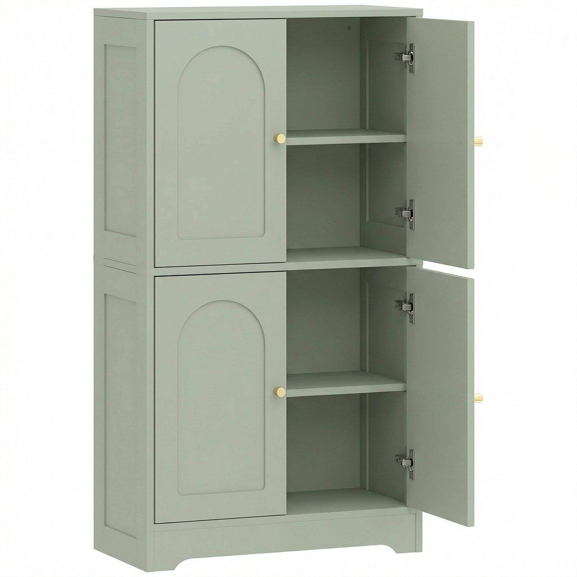 HOMCOM 4-Door Kitchen Storage Cabinet with Adjustable Shelves - Green 