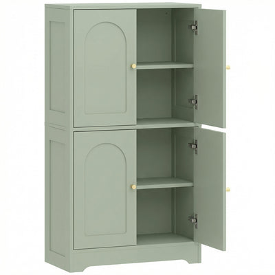 HOMCOM 4-Door Kitchen Storage Cabinet with Adjustable Shelves - Green 