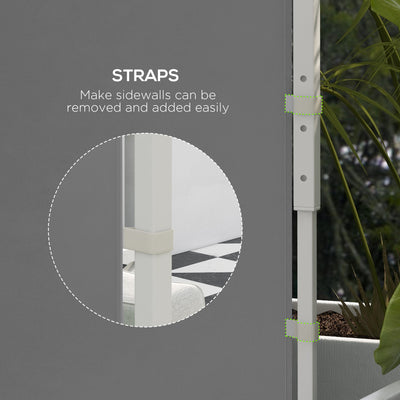Outsunny Gazebo Side Panels, 2 Pack Sides Replacement, for 3x3(m) or 3x6m Pop Up Gazebo, with Windows and Doors, Light Grey 