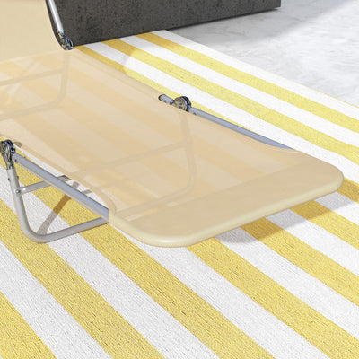 Outsunny Set of Two Steel Frame Sun Loungers, with Reclining Backs - Brown 