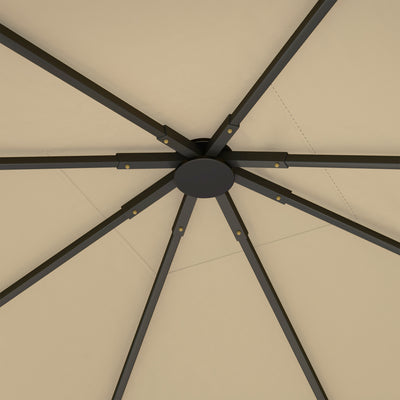 Outsunny 3 x 3(m) Gazebo Canopy Replacement Cover, Garden Gazebo Roof Replacement with Drain Holes, Water Resistant PVC Coating, 370g/\'e3\'8e\'a1, UPF30+, TOP COVER ONLY, Beige 