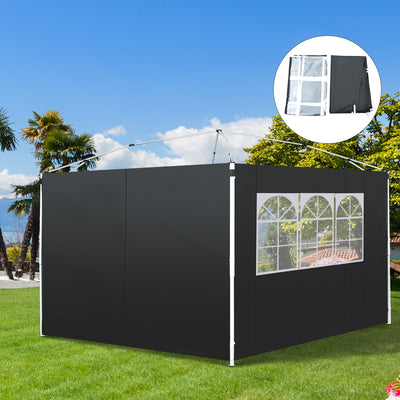 Outsunny 3 Meters Gazebo Replaceable Exchangeable Side Panel Wall Panels Walls With Window, Black 