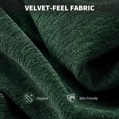 HOMCOM Velvet-Feel Office Chair - Dark Green 