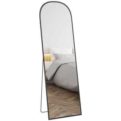 HOMCOM 162cm Aluminium Frame Standing Mirror - Black 