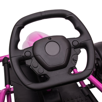 HOMCOM 24V Electric Go Kart for Kids, Drift Ride-On Racing Go Kart with 2 Speeds, for Boys Girls Aged 8-12 Years Old, Pink 