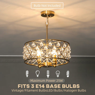 HOMCOM 51 Crystallite Four-Bulb Chandelier - Gold-Tone 
