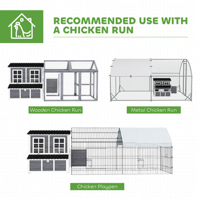 PawHut Wooden Chicken Coop with Nesting Box, Slide-Out Tray, Perches, for 4-6 Chickens, 100 x 86 x 100cm 