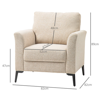 HOMCOM Linen-Look Armchair - Beige 
