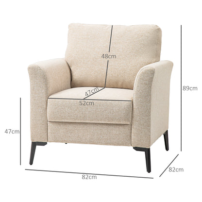 HOMCOM Linen-Look Armchair - Beige 
