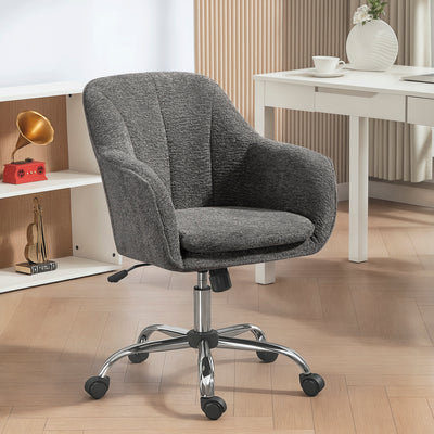HOMCOM Velvet-Feel Office Chair - Grey 