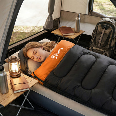 Outsunny Sleeping Bag for Adults, Lightweight & Compact Sleeping Bag, 3 Seasons, Grey 