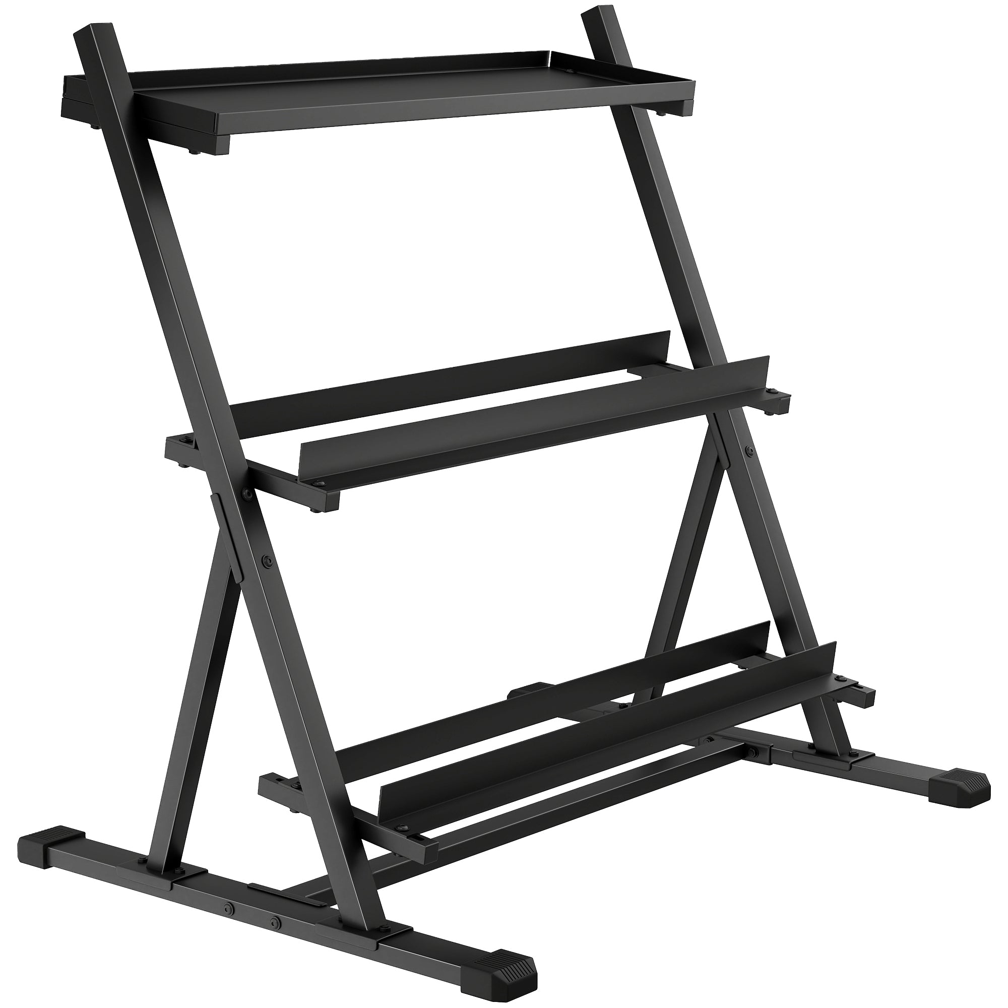 SPORTNOW 3-Tier Adjustable Dumbbell Rack, Heavy-Duty Weight Rack for Dumbbells, Kettlebells and Multiple Balls, Space-Saving Weight Storage Stand for Home Gym, 200 KG Capacity 