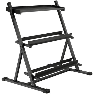 SPORTNOW 3-Tier Adjustable Dumbbell Rack, Heavy-Duty Weight Rack for Dumbbells, Kettlebells and Multiple Balls, Space-Saving Weight Storage Stand for Home Gym, 200 KG Capacity 