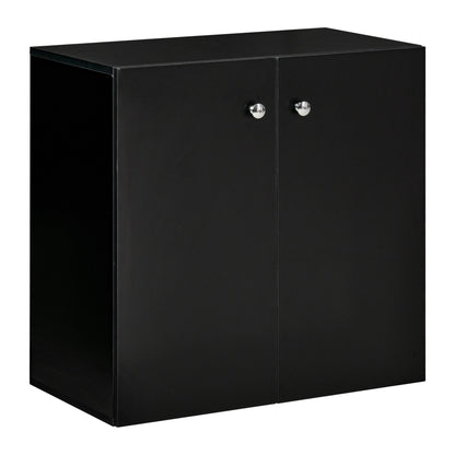 HOMCOM Storage Cabinet w/ Two Shelves Wooden Sideboard Freestanding Kitchen Cupboard Bookcase - Black 
