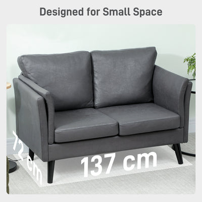 HOMCOM Two-Seater Leathaire Sofa - Grey 