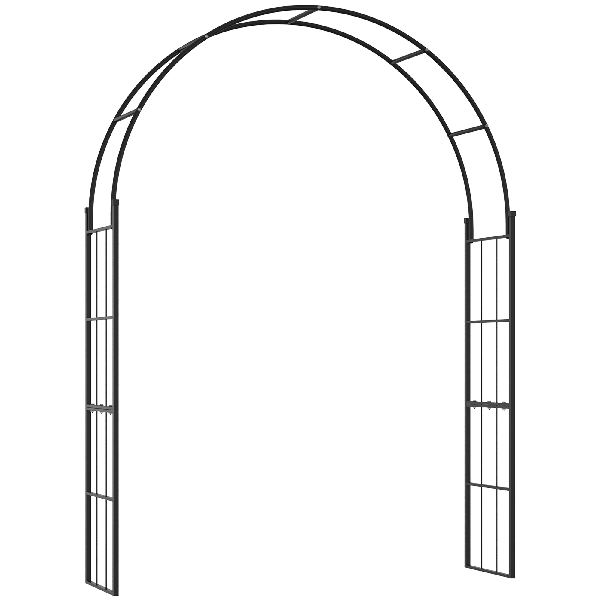 Outsunny 223cm Garden Arch Trellis, Outdoor Wedding Arbor for Ceremony for Climbing Roses, Vines and Plants 