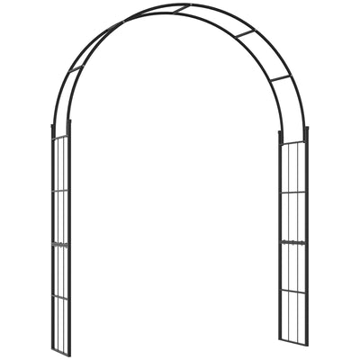 Outsunny 223cm Garden Arch Trellis, Outdoor Wedding Arbor for Ceremony for Climbing Roses, Vines and Plants 
