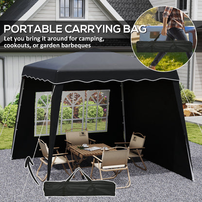 Outsunny 2.4 x 2.4m UV50+ Pop Up Gazebo - Black 