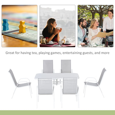 Outsunny Seven-Piece Outdoor Dining Set - Grey 
