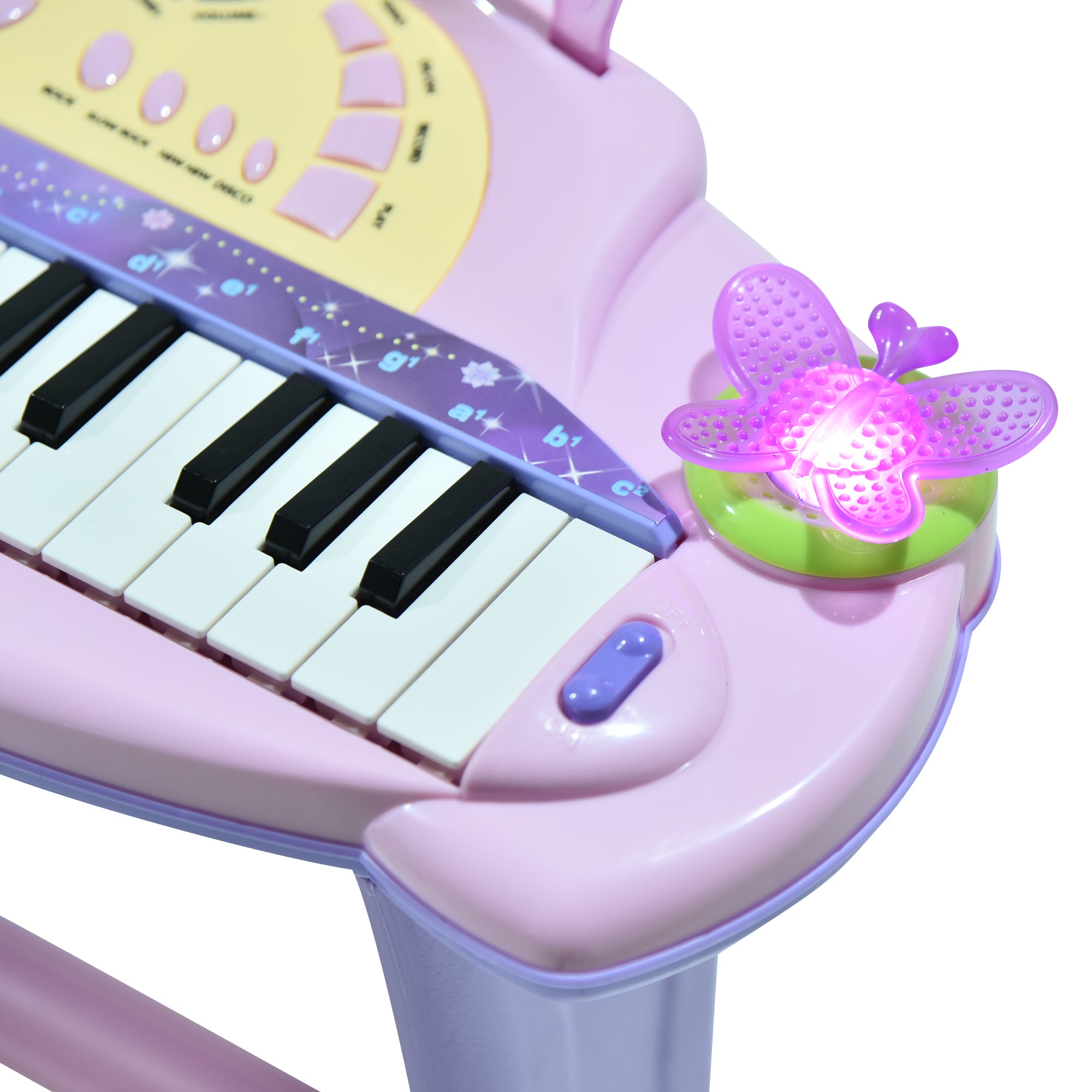 HOMCOM 32 Keys Kids Mini Electronic Keyboard Musical Instrument Educational Game Toy Children Grand Piano Stool Micropho 