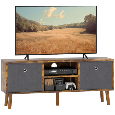 HOMCOM TV Cabinet Stand Unit for TVs up to 50'' with Foldable Drawers, Entertainment Centre for Living Room Rustic Brown 