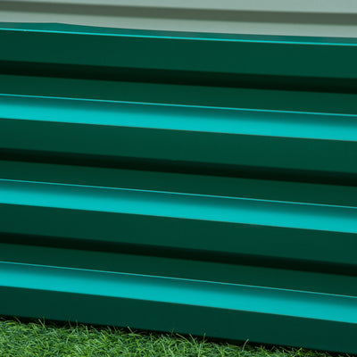 Outsunny Raised Beds for Garden, Galvanized Outdoor Planters, for Herbs and Vegetables, Use for Patio, Backyard, Balcony, Green 