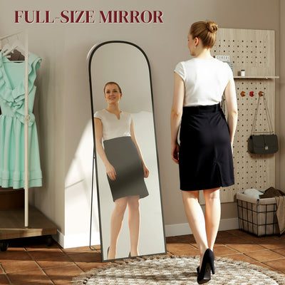 HOMCOM 165cm Aluminium Frame Standing Mirror - Black 