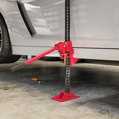 HOMCOM 3 Tonne Farm Jack, 33" High Lift Jack for 4x4 Tractors Trucks Agricultural Lifting, Red 