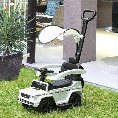 HOMCOM 3 in 1 Kids Children Ride on Push Car Toddler Sliding Car G350 Licensed Walker Foot to Floor Slider Push-Along with Horn Steering Wheel NO POWER Manual, White 
