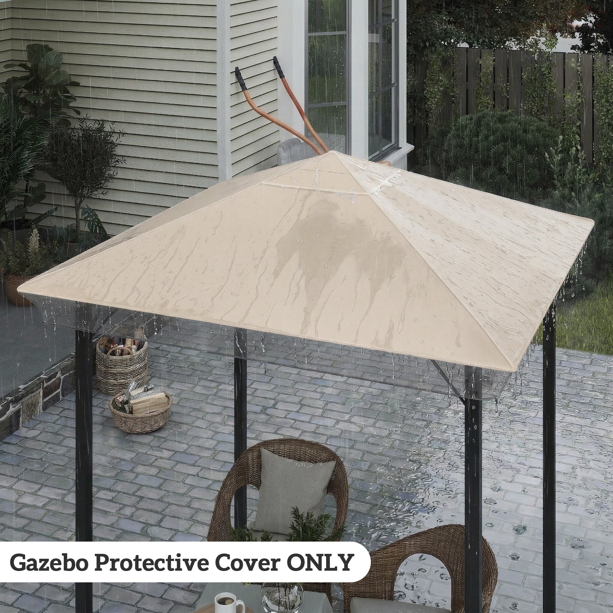 Outsunny 2 x 2 (m) Gazebo Protective Cover, Waterproof Cover for Gazebo, Canopy and Tent 