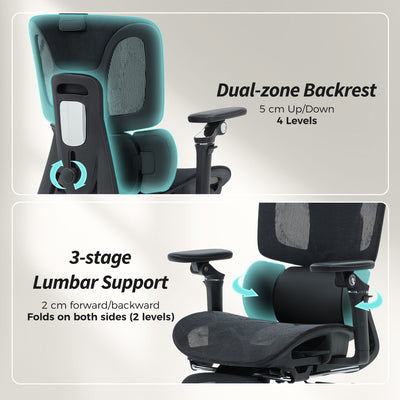 HOMCOM Ergonomic Office Chair, High Back Mesh Desk Chair, Black 