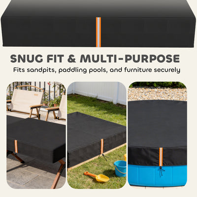 AIYAPLAY Sandbox Cover, Square Sandpit Cover Waterproof Dustproof UV Protection, Sandbox Canopy with Drawstring and Elastic Band 