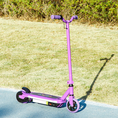 AIYAPLAY Electric Scooter for Ages 6-14, with Colourful Light and Electric Brake, Electric Scooter E Scooter, Up to 10 KM/H & 8 KM, Purple 