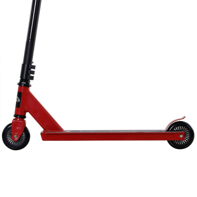 HOMCOM Street Stunt Scooter Intermediate and Beginner Freestyle Tricks Scooters For 14+ Teens Adult w/ Rear φ10cm Wheel & Brake - Red 