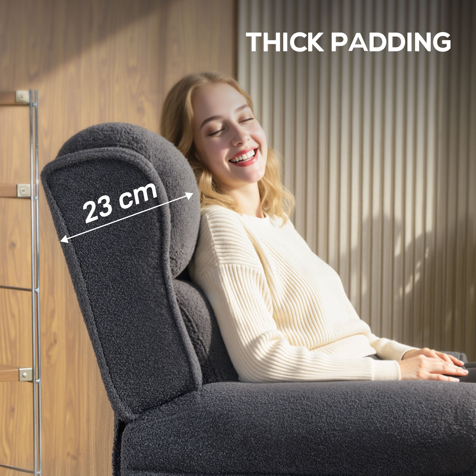 HOMCOM 132° Recliner Armchair, with Extended Footrest - Dark Grey 