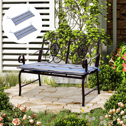 Outsunny Polyester Set Of 2 Swing Chair Cushion Blue Stripes 