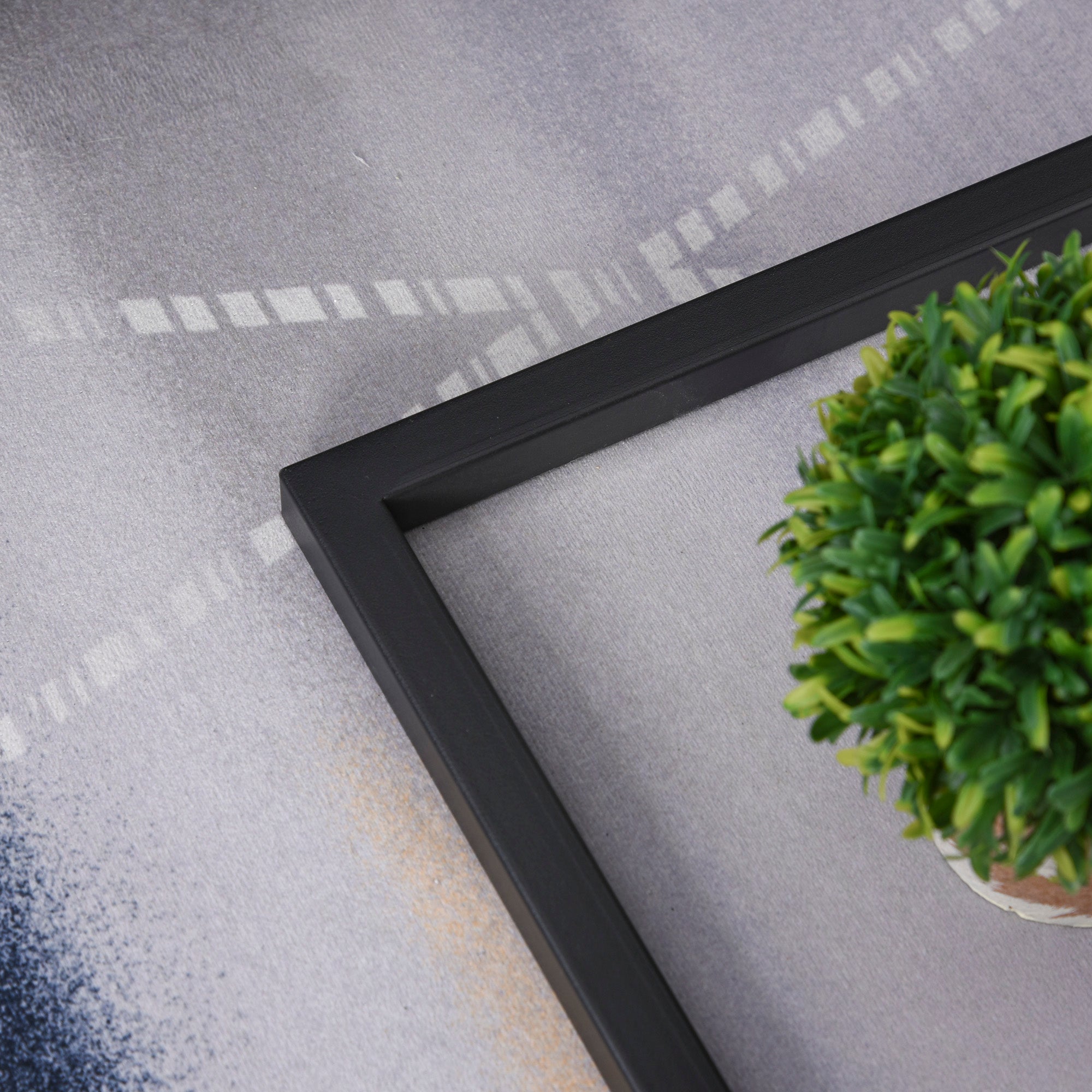 HOMCOM C Shape Bedside Table w/Metal Frame Marble-Effect Top Sofa Narrow Snack End Table for Living Room, Black 