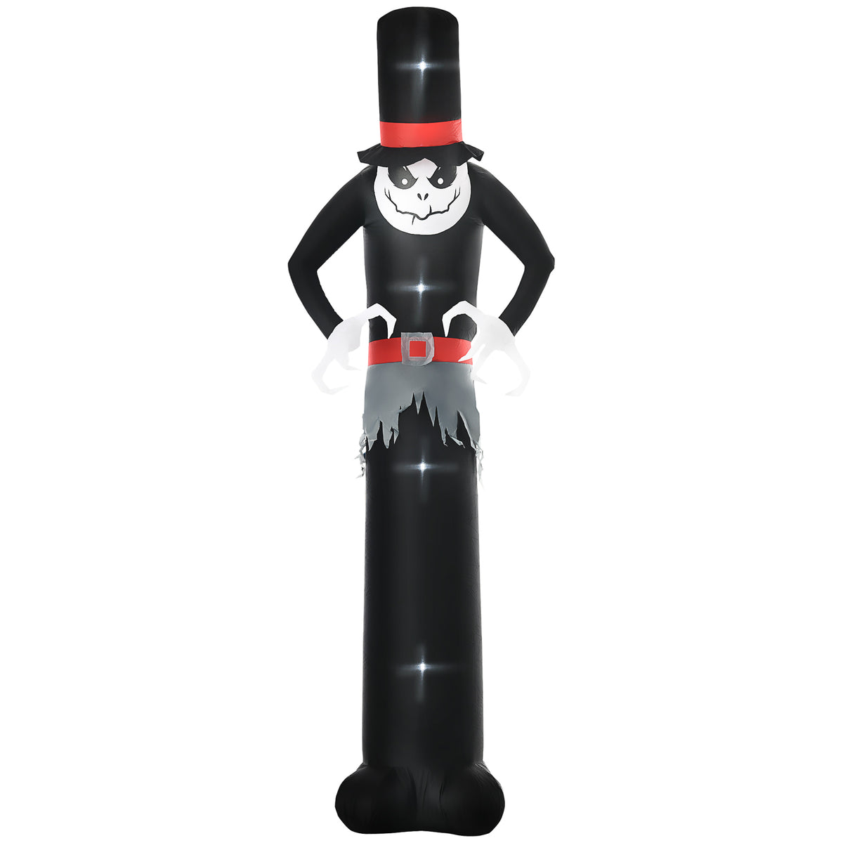 Outsunny Giant 10ft Halloween Inflatables Tall Ghost with Hat, Build-in LEDs Blow Up Scary Outdoor Decorations, for Party Yard Garden Lawn Decoration 